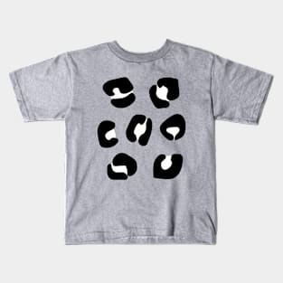 Large, Monochrome, Leopard Spots Pack on Grey Kids T-Shirt